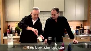 aerolatte  milk frother makes three layer caffè latte macchiato [upl. by Ynnelg]