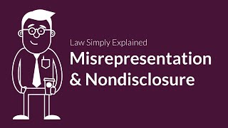 Misrepresentation and Nondisclosure  Contracts  Defenses amp Excuses [upl. by Merta]