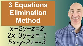 Solving Systems of 3 Equations Elimination [upl. by Enilauqcaj]