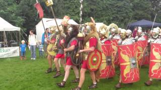 Roman Reenactment at the Amphitheatre in Caerleon Marching In [upl. by Cordey]