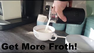 How to Get More Froth from Your Nespresso Coffee Aeroccino  Nespresso tips and help [upl. by Nacul]