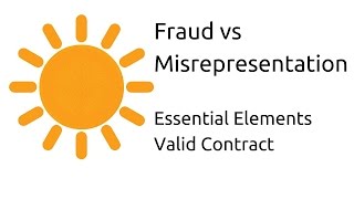 Fraud vs Misrepresentation  Other Essential Elements of a Valid Contract  CA CPT  CS amp CMA [upl. by Lejeune]