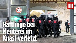 Gefängnismeuterei Polizei stürmt Knast in Thüringen  JVA Untermaßfeld [upl. by Dnomhcir872]